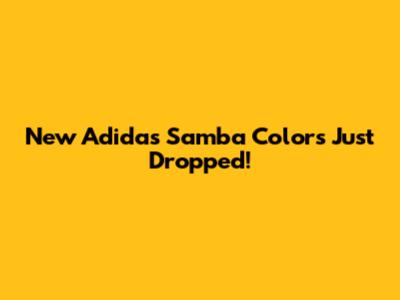 New Adidas Samba Colors Just Dropped!