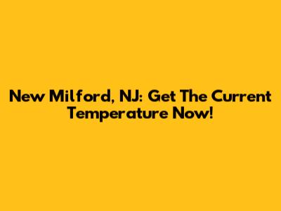 New Milford, NJ: Get The Current Temperature Now!