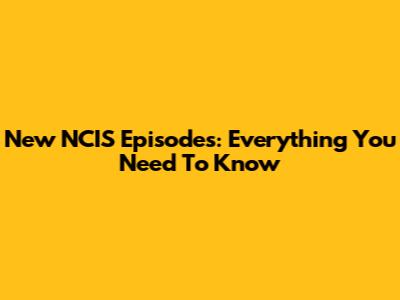 New NCIS Episodes: Everything You Need To Know