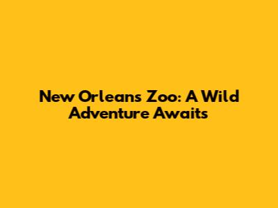 New Orleans Zoo: A Wild Adventure Awaits