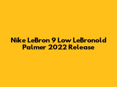 Nike LeBron 9 Low "LeBronold Palmer" 2022 Release