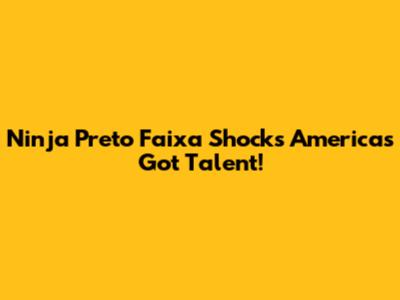 Ninja Preto Faixa Shocks America's Got Talent!