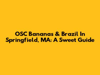 OSC Bananas & Brazil In Springfield, MA: A Sweet Guide