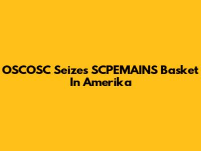 OSCOSC Seizes SCPEMAINS Basket In Amerika