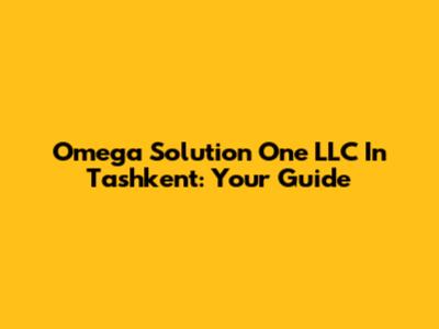 Omega Solution One LLC In Tashkent: Your Guide