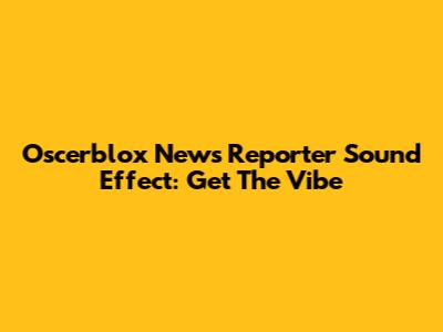 Oscerblox News Reporter Sound Effect: Get The Vibe