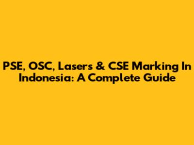 PSE, OSC, Lasers & CSE Marking In Indonesia: A Complete Guide
