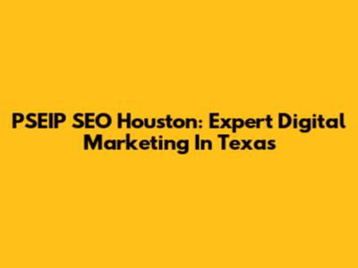 PSEIP SEO Houston: Expert Digital Marketing In Texas