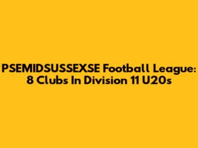 PSEMIDSUSSEXSE Football League: 8 Clubs In Division 11 U20's