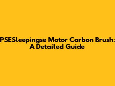 PSESleepingse Motor Carbon Brush: A Detailed Guide