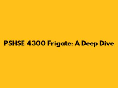 PSHSE 4300 Frigate: A Deep Dive