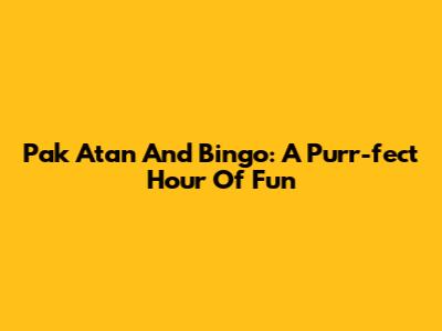 Pak Atan And Bingo: A Purr-fect Hour Of Fun
