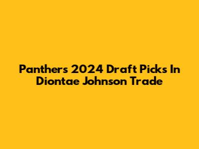 Panthers' 2024 Draft Picks In Diontae Johnson Trade