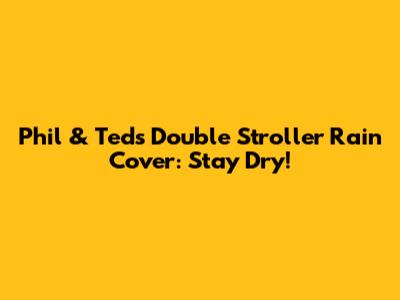 Phil & Teds Double Stroller Rain Cover: Stay Dry!