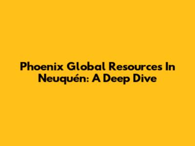 Phoenix Global Resources In Neuquén: A Deep Dive