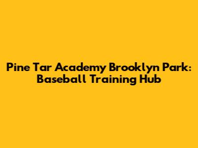 Pine Tar Academy Brooklyn Park: Baseball Training Hub