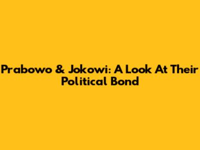Prabowo & Jokowi: A Look At Their Political Bond