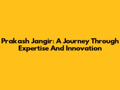 Prakash Jangir: A Journey Through Expertise And Innovation