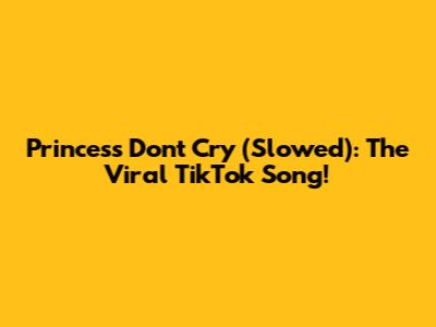 Princess Don't Cry (Slowed): The Viral TikTok Song!