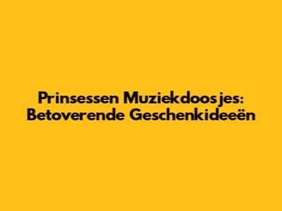 Prinsessen Muziekdoosjes: Betoverende Geschenkideeën