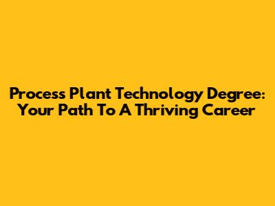Process Plant Technology Degree: Your Path To A Thriving Career