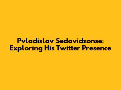 Pvladislav Sedavidzonse: Exploring His Twitter Presence