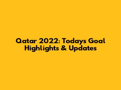 Qatar 2022: Today's Goal Highlights & Updates