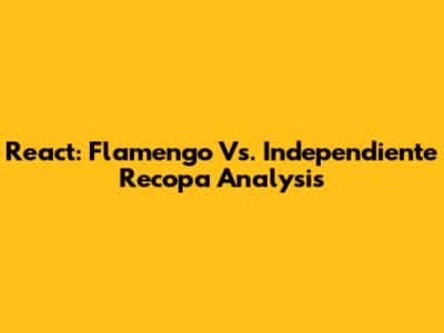 React: Flamengo Vs. Independiente Recopa Analysis