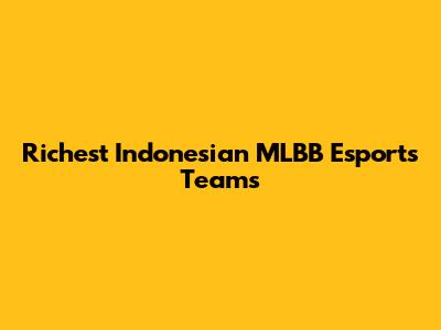 Richest Indonesian MLBB Esports Teams