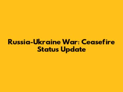 Russia-Ukraine War: Ceasefire Status Update