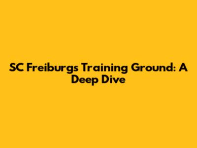 SC Freiburg's Training Ground: A Deep Dive