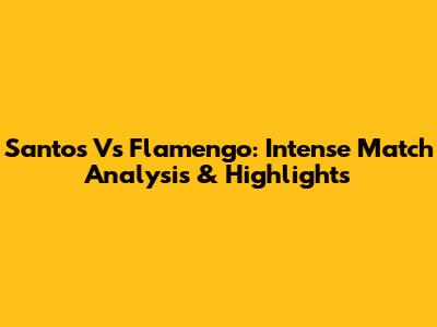 Santos Vs Flamengo: Intense Match Analysis & Highlights