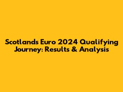 Scotland's Euro 2024 Qualifying Journey: Results & Analysis