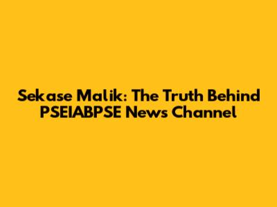 Sekase Malik: The Truth Behind PSEIABPSE News Channel