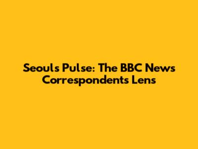 Seoul's Pulse: The BBC News Correspondent's Lens