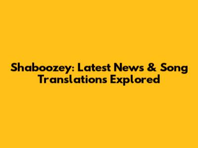 Shaboozey: Latest News & Song Translations Explored