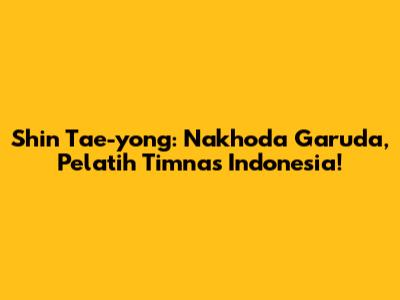 Shin Tae-yong: Nakhoda Garuda, Pelatih Timnas Indonesia!