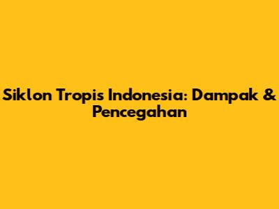 Siklon Tropis Indonesia: Dampak & Pencegahan