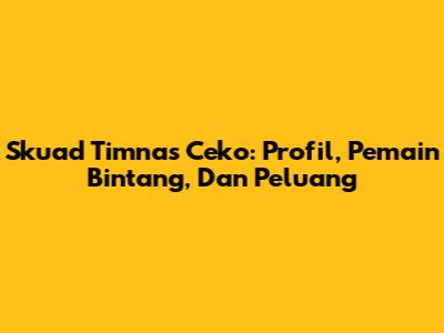 Skuad Timnas Ceko: Profil, Pemain Bintang, Dan Peluang