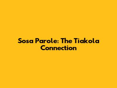 Sosa Parole: The Tiakola Connection