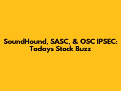 SoundHound, SASC, & OSC IPSEC: Today's Stock Buzz