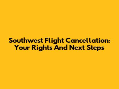 Southwest Flight Cancellation: Your Rights And Next Steps