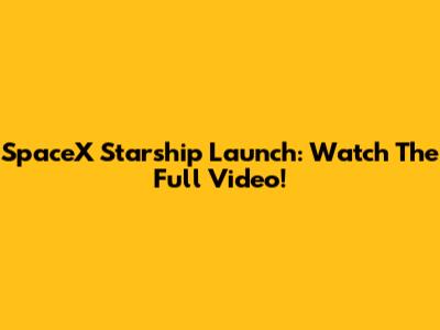 SpaceX Starship Launch: Watch The Full Video!