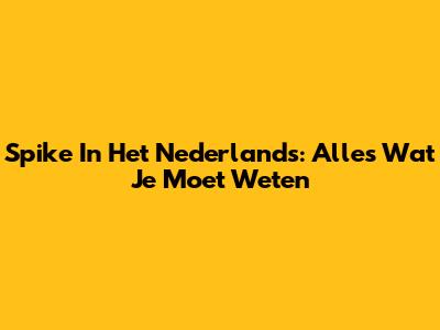 Spike In Het Nederlands: Alles Wat Je Moet Weten