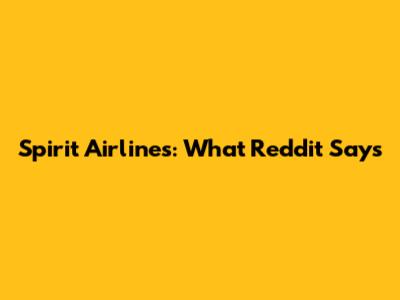 Spirit Airlines: What Reddit Says