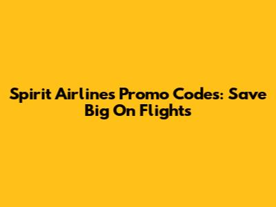Spirit Airlines Promo Codes: Save Big On Flights