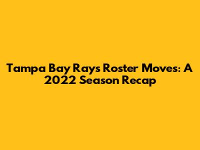 Tampa Bay Rays Roster Moves: A 2022 Season Recap