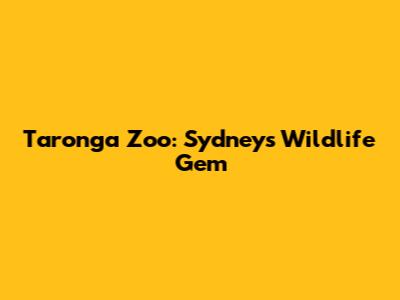 Taronga Zoo: Sydney's Wildlife Gem