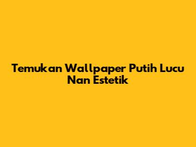 Temukan Wallpaper Putih Lucu Nan Estetik