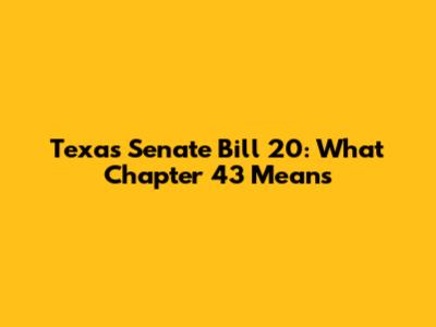 Texas Senate Bill 20: What Chapter 43 Means